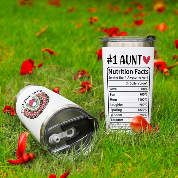 Best Aunt Ever Tumbler – #1 Aunt Gift with Funny Nutrition Facts - Image 3