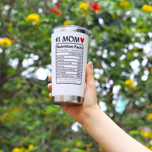 Best Mom Ever Tumbler – #1 Mom Gift with Funny Nutrition Facts - Image 3