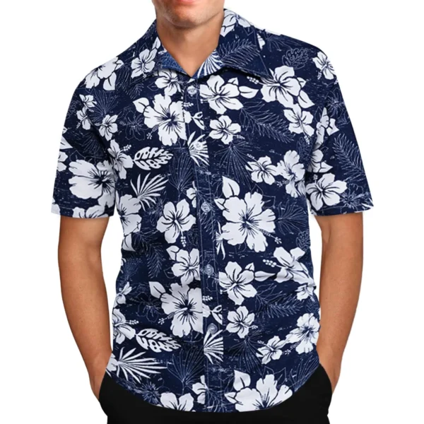 Navy Hibiscus Hawaiian Shirt - Image 5