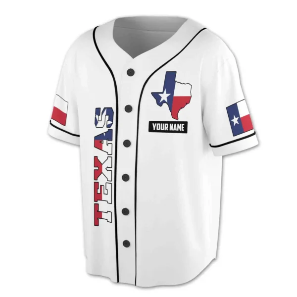 American Flag Texas Flag Eagle 3D All Over Print Baseball Jersey - Image 2
