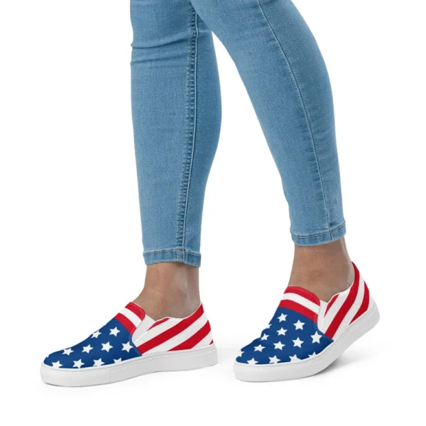 American Flag Slip-On Shoes – Patriotic Stars & Stripes Sneakers - Image 3