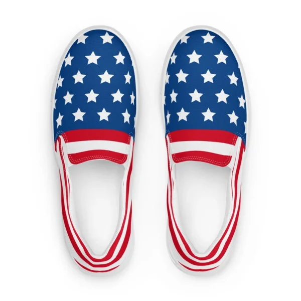 American Flag Slip-On Shoes – Patriotic Stars & Stripes Sneakers - Image 2