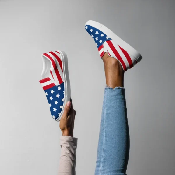American Flag Slip-On Shoes – Patriotic Stars & Stripes Sneakers - Image 5