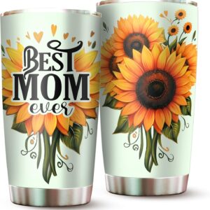 Best Mom Ever Sunflower Tumbler - Floral Mother’s Day Gift