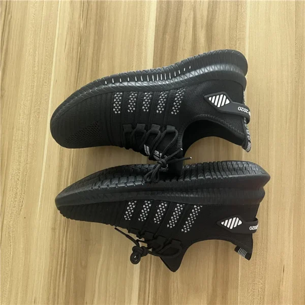 Black Knit Trainers Sneakers – Lightweight, Breathable & Non-Slip - Image 2