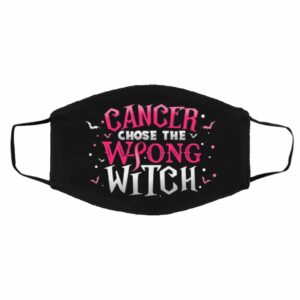 Cancer Chose the Wrong Witch Face Mask – Breast Cancer Awareness Witch Design