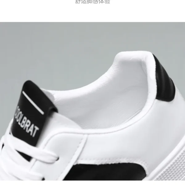 White & Black Retro Court Sneakers - Low-Top Everyday Classics Shoes - Image 3