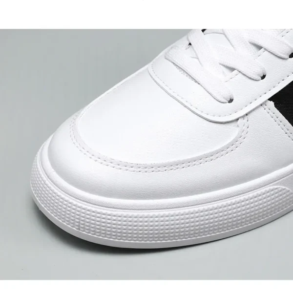 White & Black Retro Court Sneakers - Low-Top Everyday Classics Shoes - Image 4