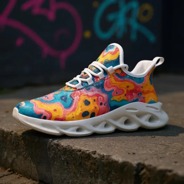 Color Splash Sneakers – Artistic Streetwear Running Shoes - Image 2