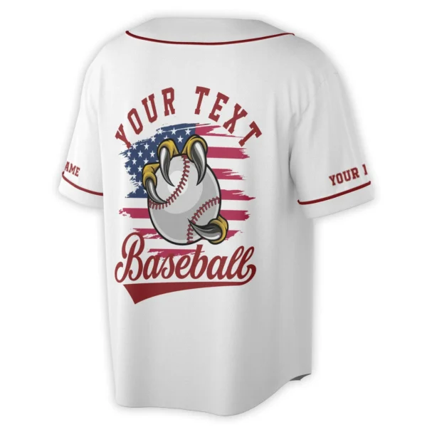Custom Name Team Name America Baseball Lover Patriotic Baseball Jersey - Image 3