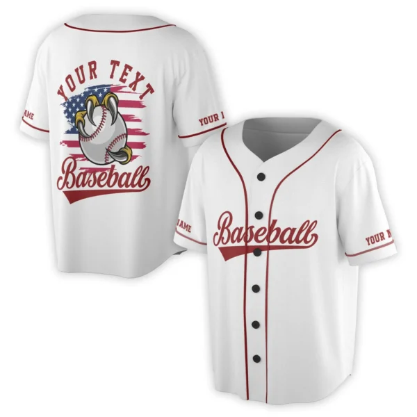 Custom Name Team Name America Baseball Lover Patriotic Baseball Jersey