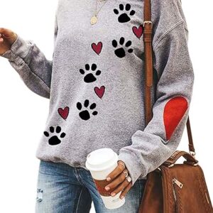 Paw Prints and Hearts Sweatshirt - Cute Pet Lover Design