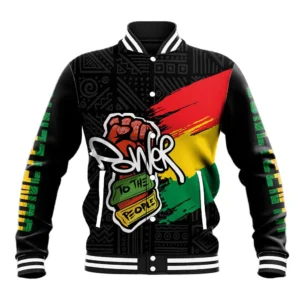 Power to the People Jacket – Afrocentric Graffiti Style Bomber