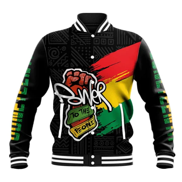 Power to the People Jacket – Afrocentric Graffiti Style Bomber