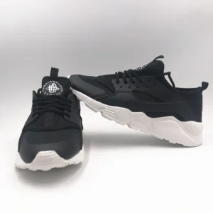 Motorcycle Boots Mesh Casual Shoes, Black Chunky-Sole Trainers Sneaker