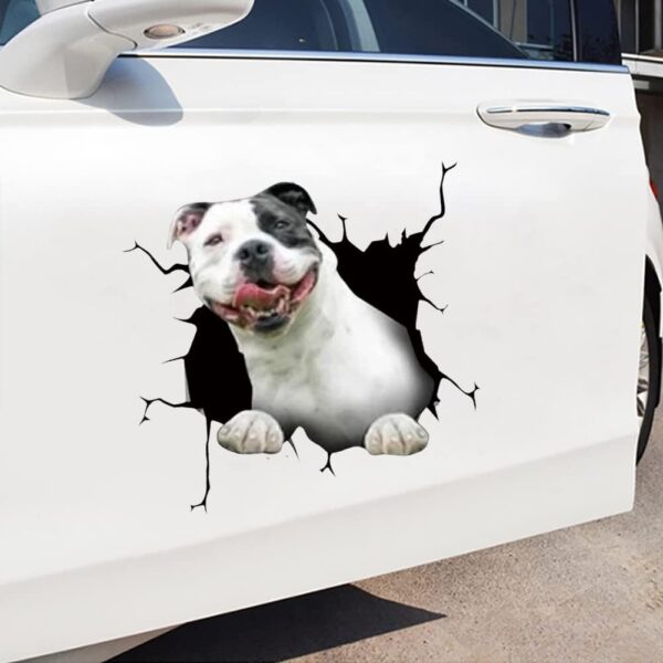 Funny 3D Dog Car Sticker – Pitbull Cracked Glass Window Decal - Image 2