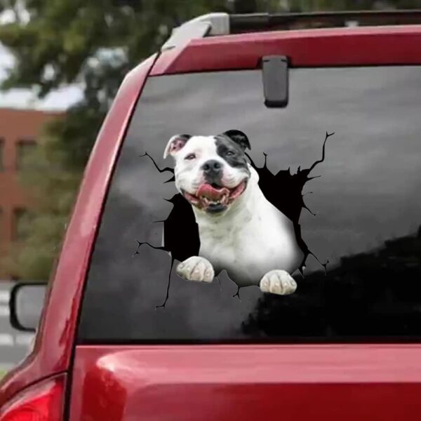 Funny 3D Dog Car Sticker – Pitbull Cracked Glass Window Decal - Image 3