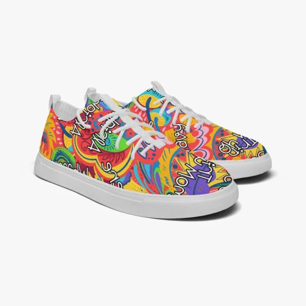 Psychedelic Color Pop Sneakers – Funky Graphic Streetwear Shoes - Image 4