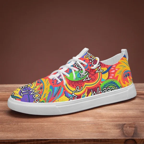 Psychedelic Color Pop Sneakers – Funky Graphic Streetwear Shoes - Image 2
