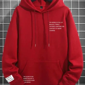 Red Motivational Quote Hoodie – Casual Streetwear Pullover