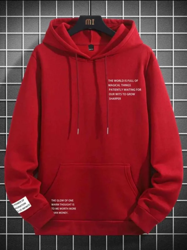 Red Motivational Quote Hoodie – Casual Streetwear Pullover