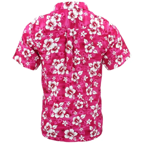 Hot Pink Hibiscus Hawaiian Shirt - Image 3