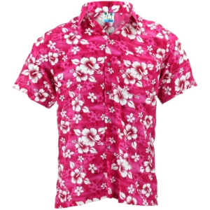 Hot Pink Hibiscus Hawaiian Shirt