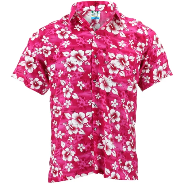 Hot Pink Hibiscus Hawaiian Shirt