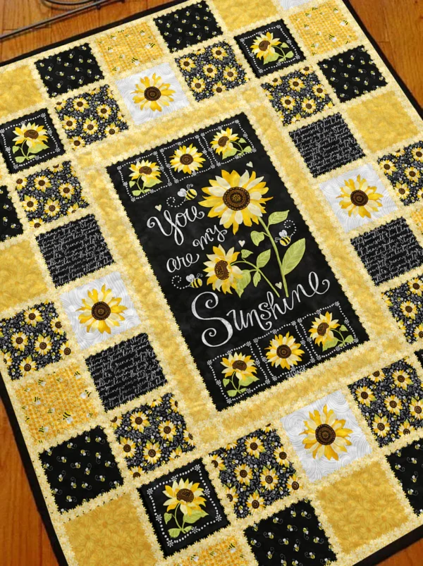 Sunflower “You Are My Sunshine” Quilt Blanket - Image 4
