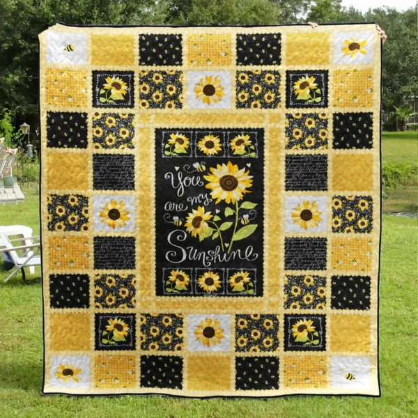 Sunflower “You Are My Sunshine” Quilt Blanket - Image 3