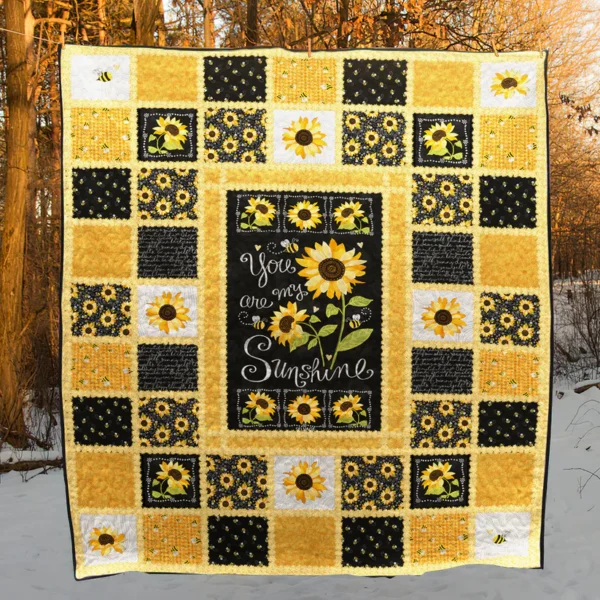 Sunflower “You Are My Sunshine” Quilt Blanket - Image 2