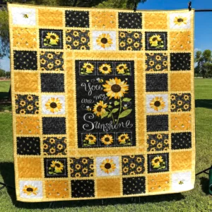 Sunflower “You Are My Sunshine” Quilt Blanket