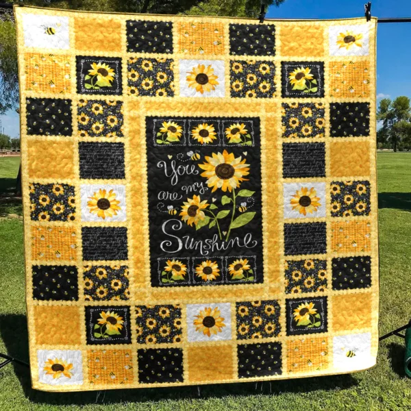 Sunflower “You Are My Sunshine” Quilt Blanket