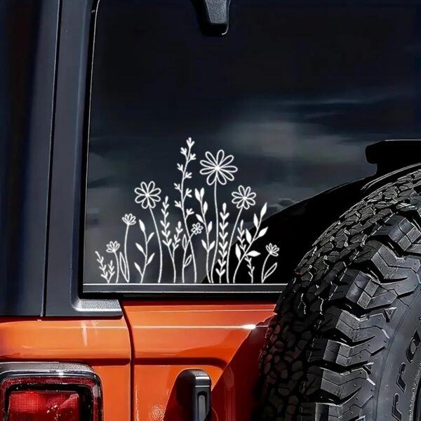 Wildflower Car Sticker – Aesthetic Floral Decal for Windows & Bumpers - Image 3