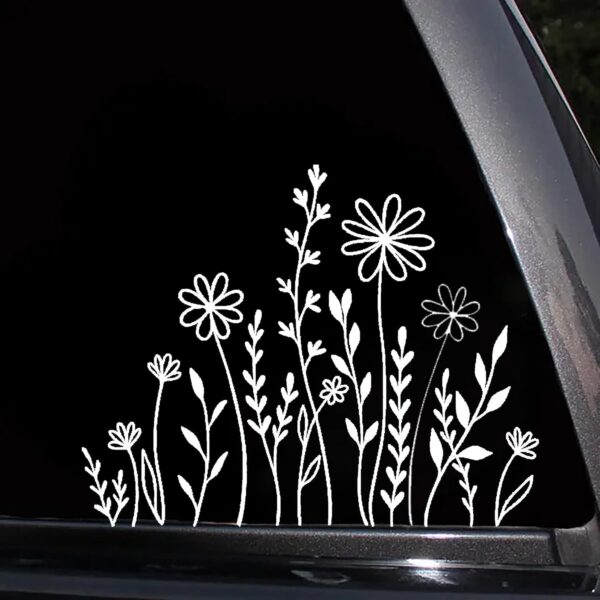 Wildflower Car Sticker – Aesthetic Floral Decal for Windows & Bumpers - Image 2