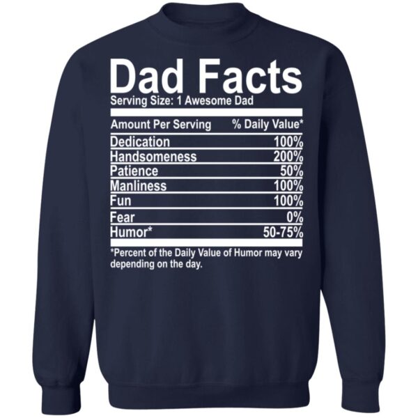 Dad Facts Serving Size 1 Awesome Dad Shirt - Image 2