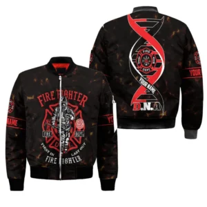 Custom Firefighter DNA Bomber Jacket – First In, Last Out