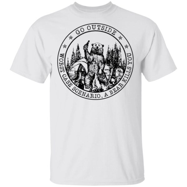 Go outside worst case scenario a bear kills you shirt