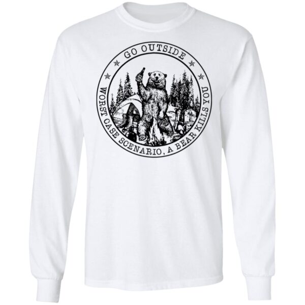Go outside worst case scenario a bear kills you shirt - Image 6